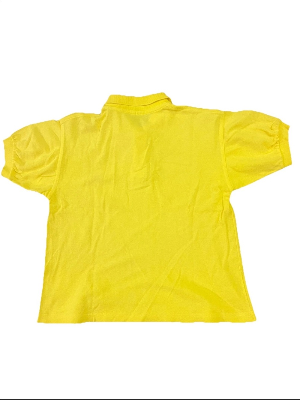 Chemise Lacoste Made In France Girls Size 7 Polo Yellow Shirt Retro Tennis Golf - Picture 5 of 9